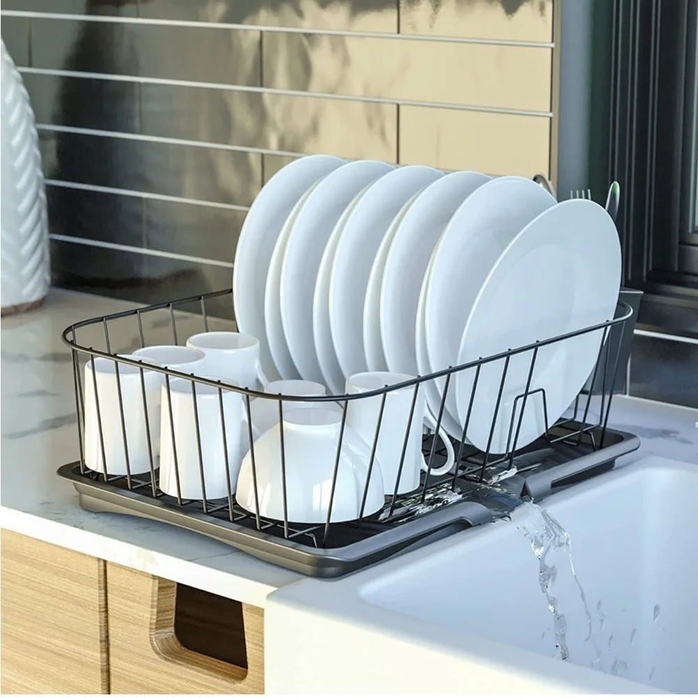 Brand New Large Dish Drying Rack Drying Rack w/ Swivel Spout for Kitchen Counter